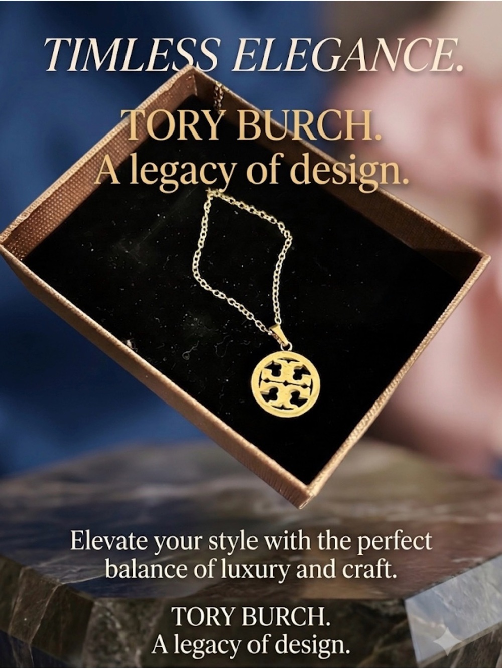 Tory Burch Gold Pendant Necklace